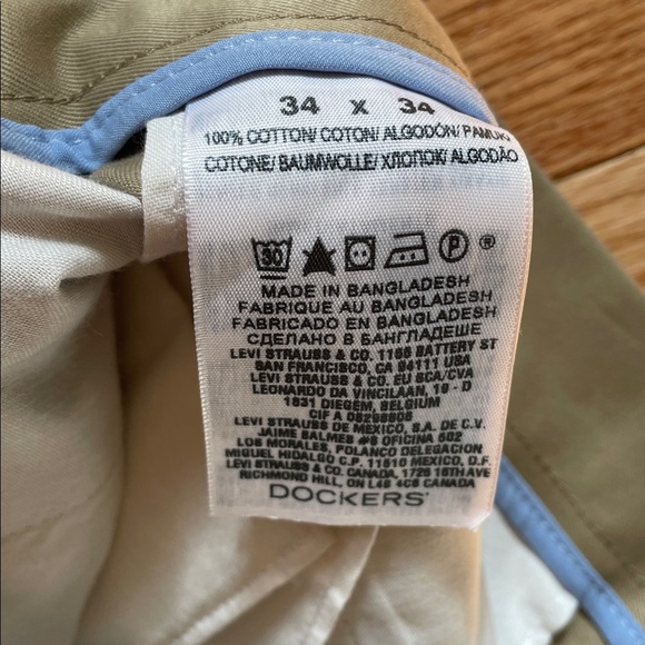 Dockers Signature Khaki Pants Men’s 34x34 Straight Fit Classic Chino Work Casual - Picture 3 of 6